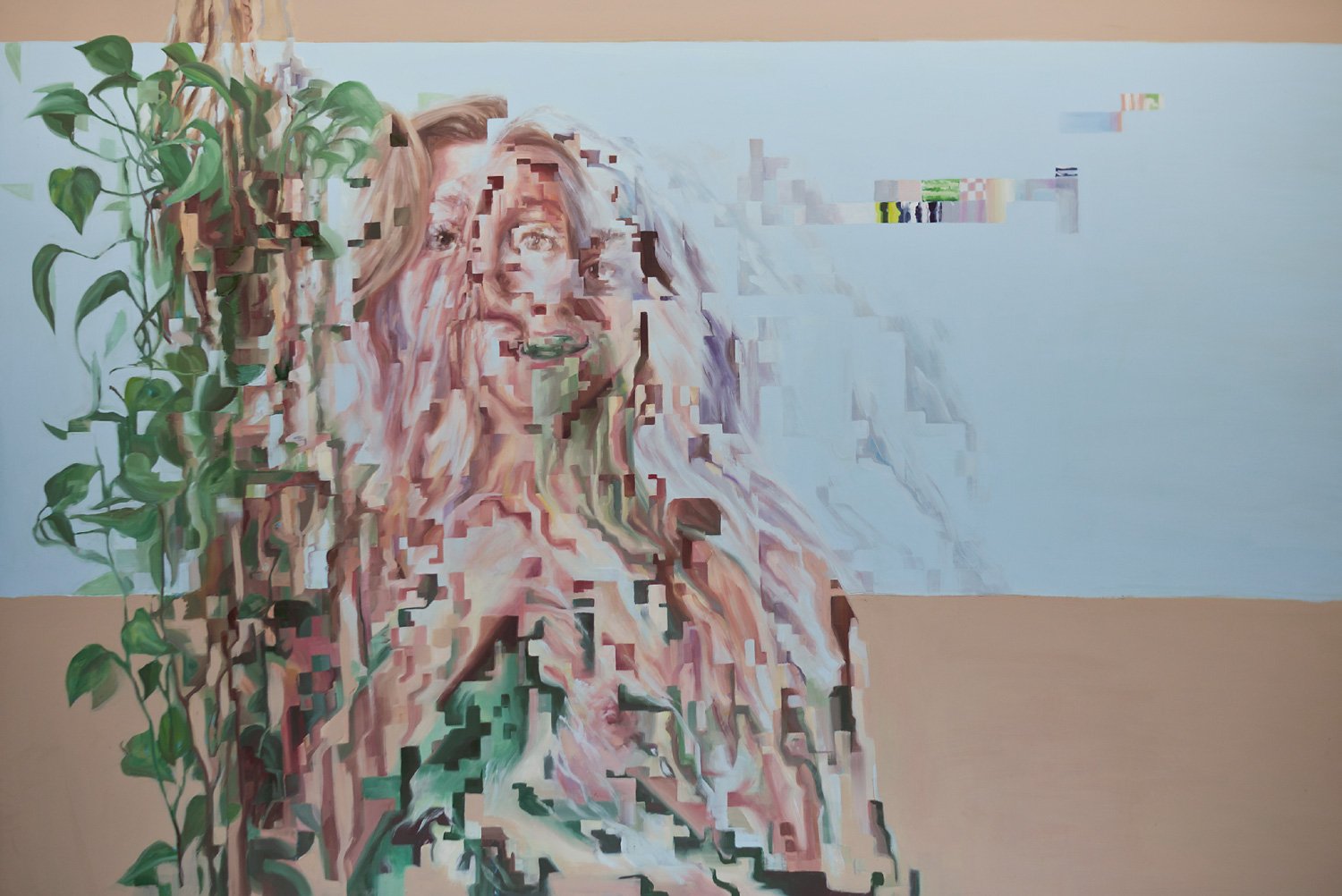    Glitch Caused by The Word No   oil on panel  39 x 59 inches 