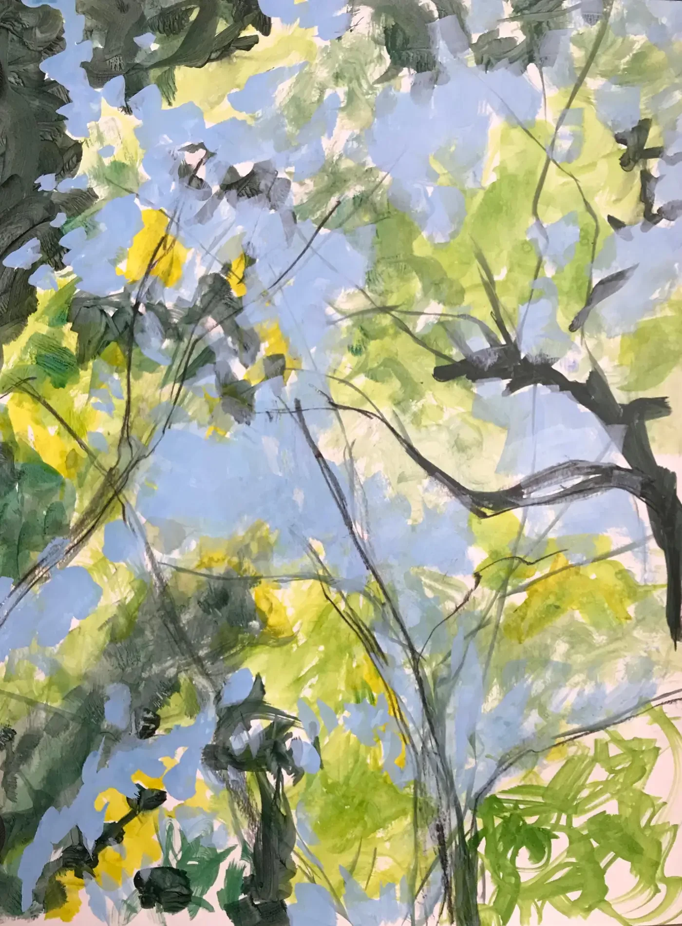 "Summer Tree Study," Acrylic Painting