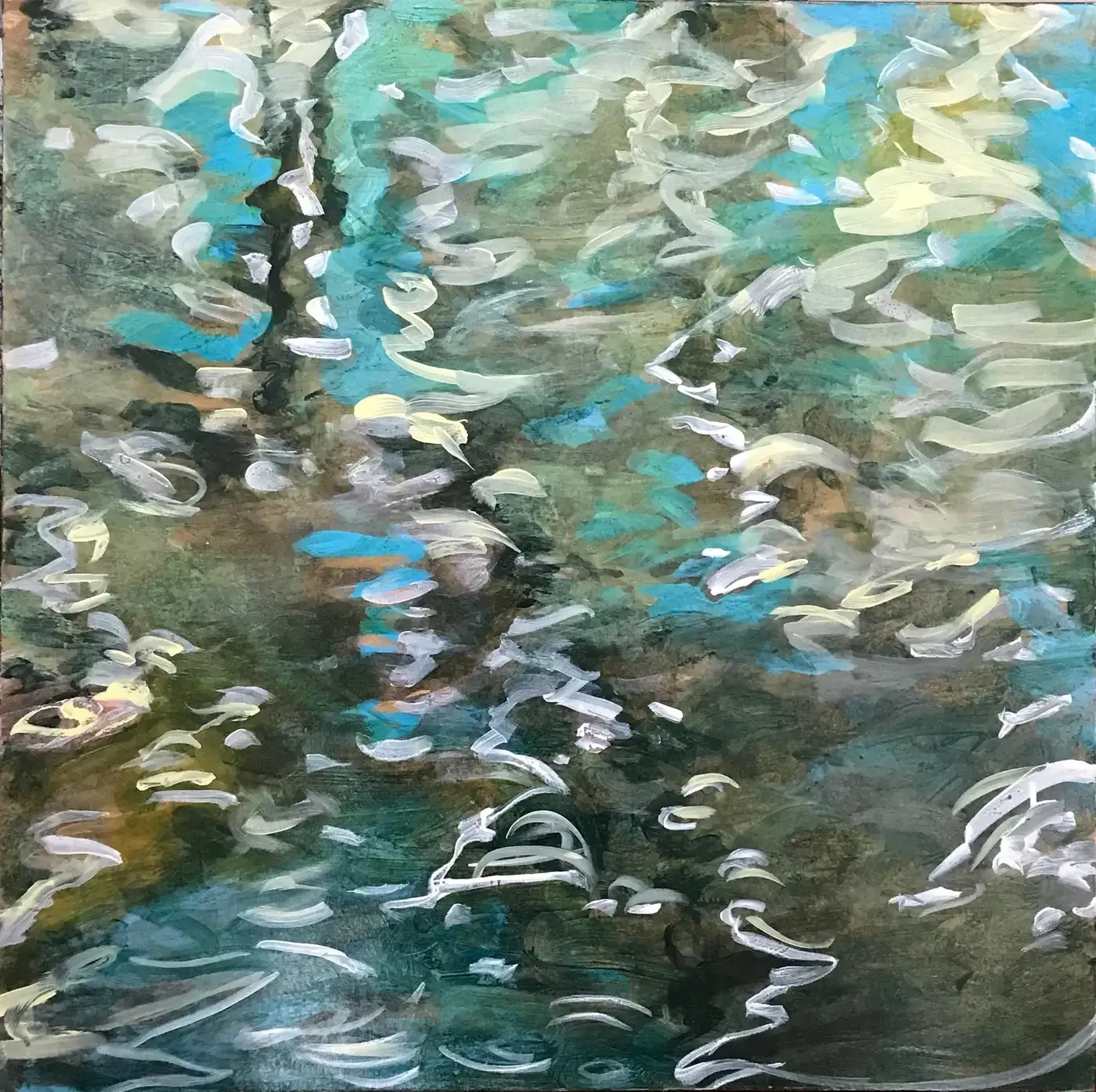 "Thinking About Water 4," Acrylic Painting