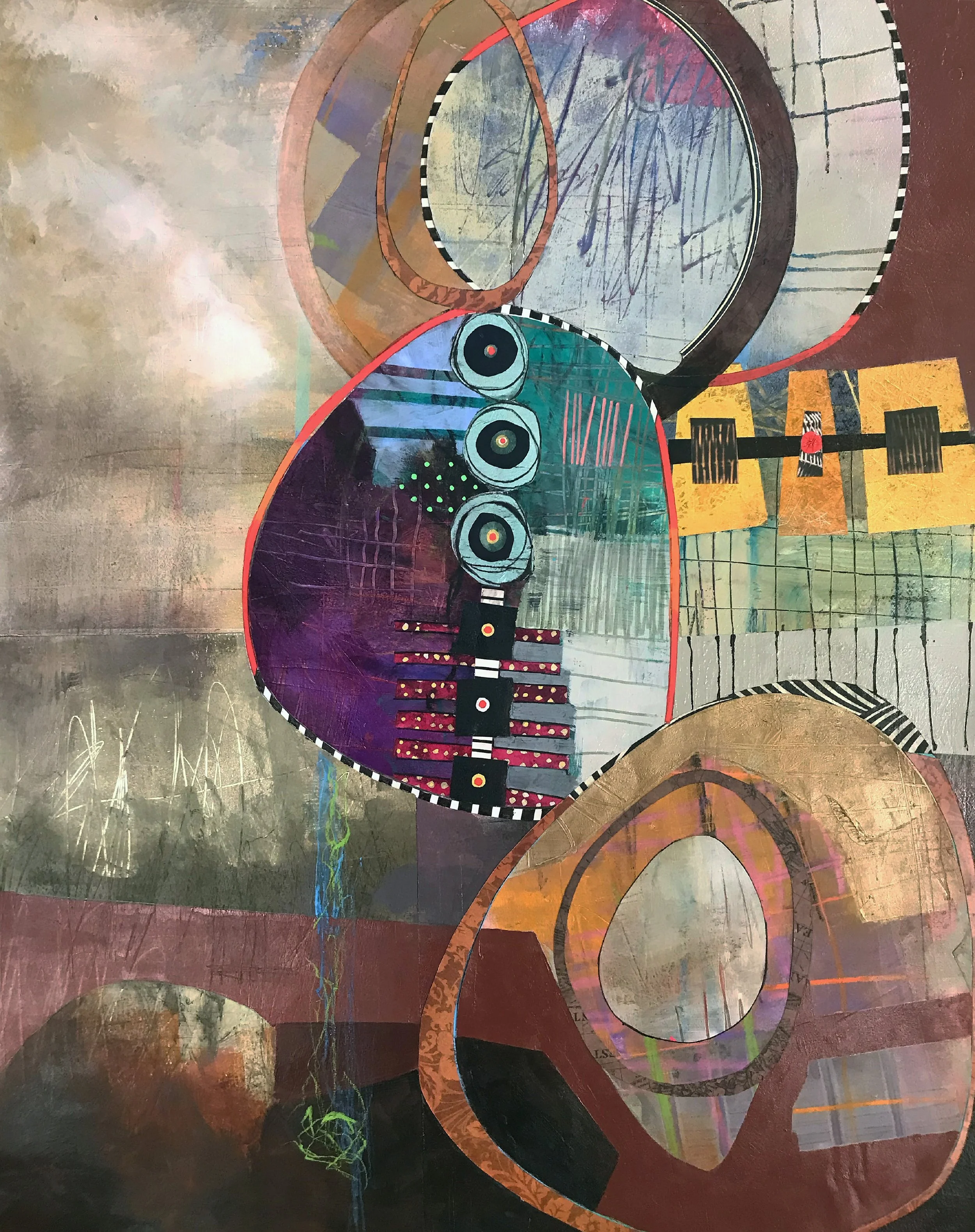 Mary Marley, "Three Times as Much," Mixed-media Collage, Available