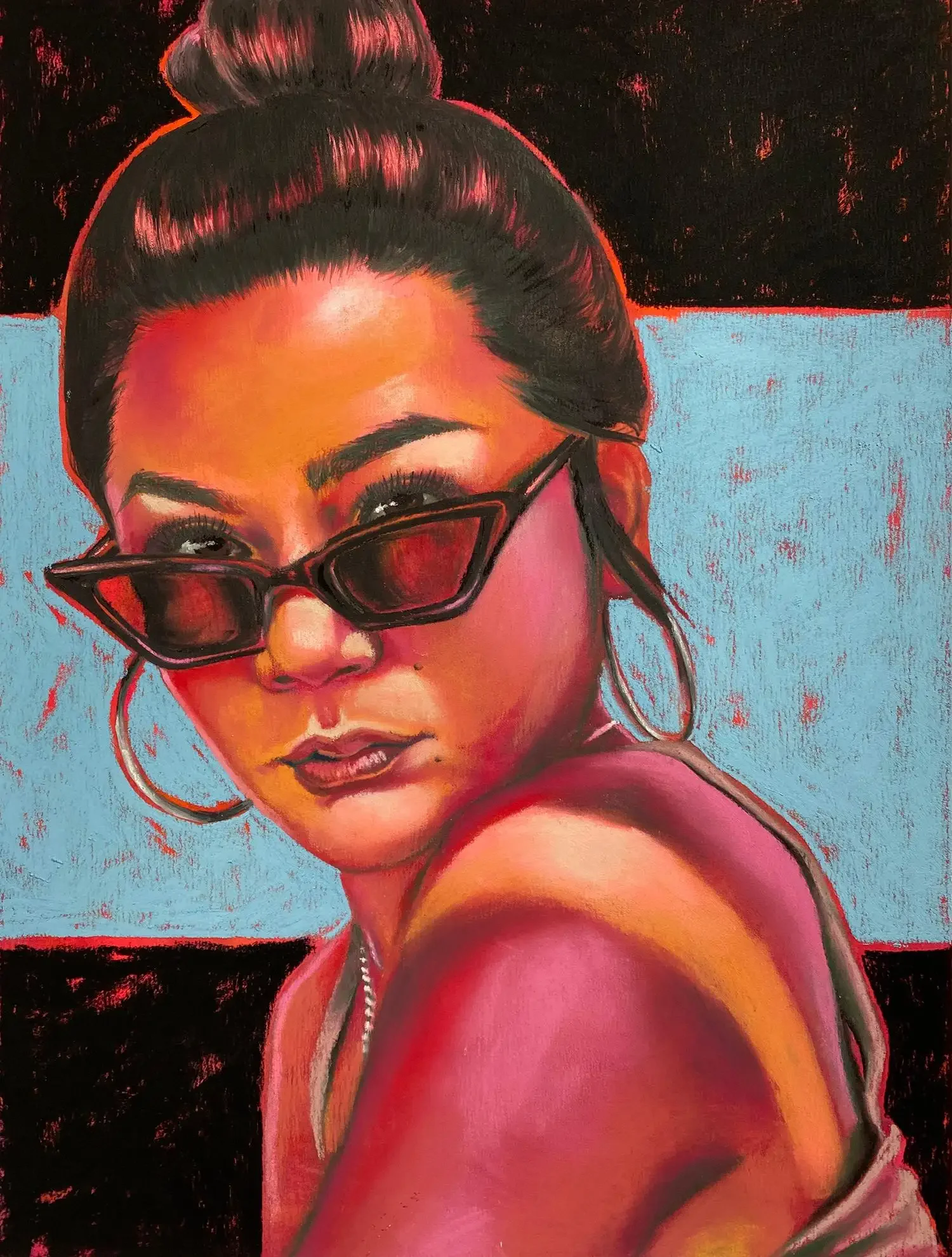 Masakada," Pastel on Sanded Paper