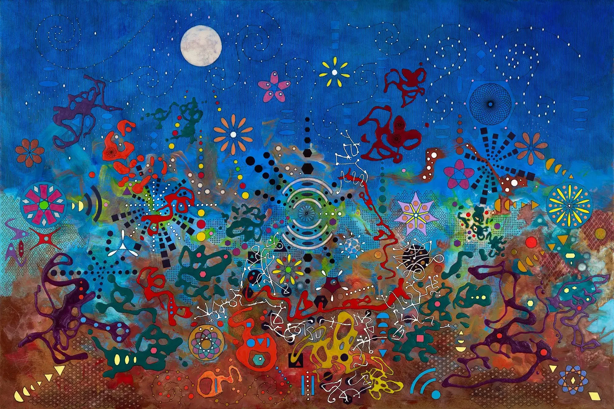 "Calm's Chaos - Twilight," Mixed Media on Panel