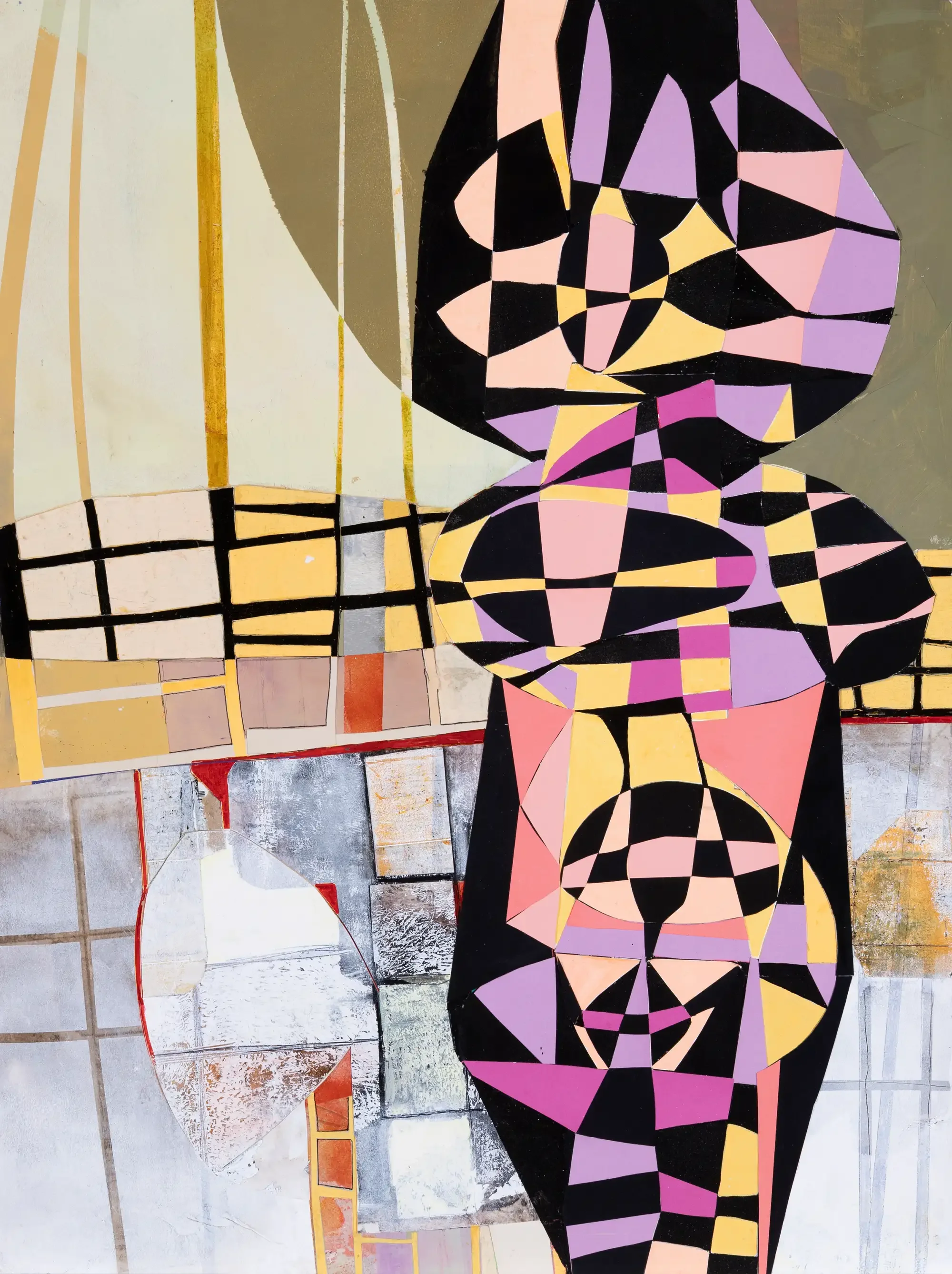 "After a Pattern," Mixed Media Collage on Watercolor Paper