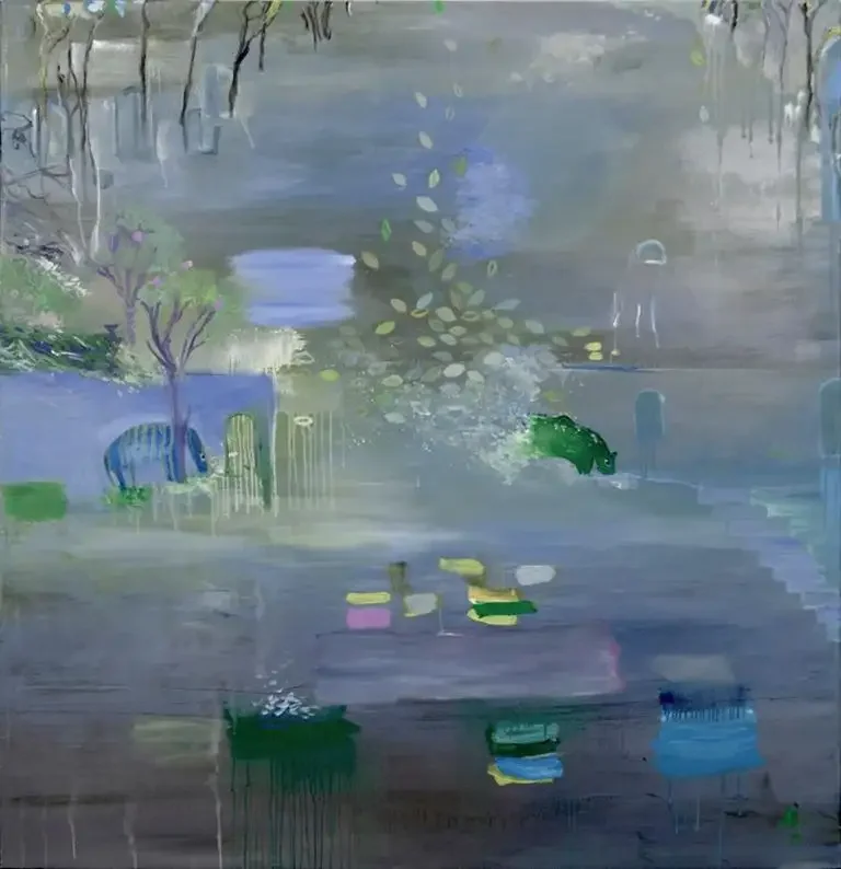 "We Have to Cross this Bridge Together," Oil Painting on Canvas