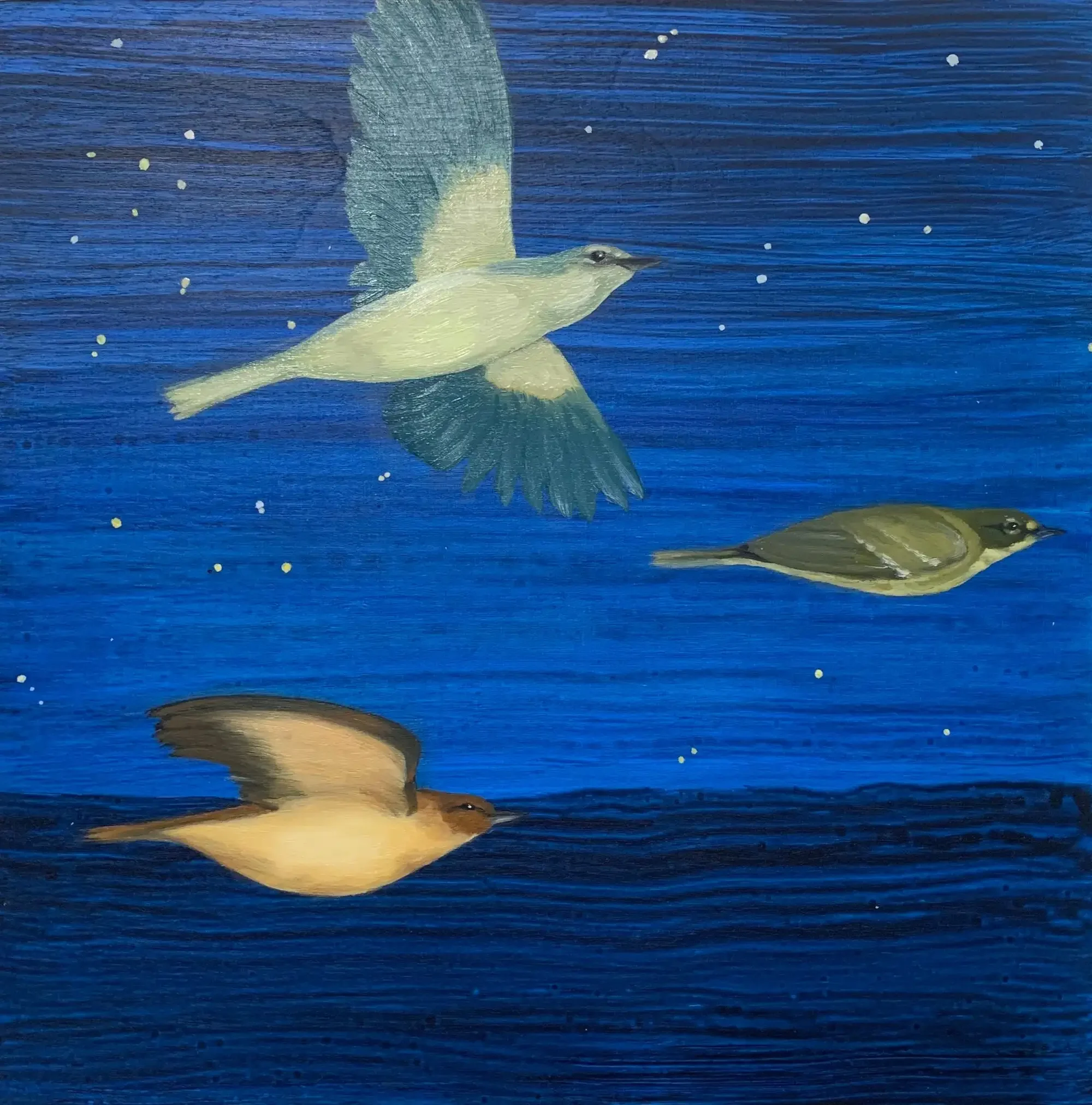 "In It Together," Mixed Media on Panel