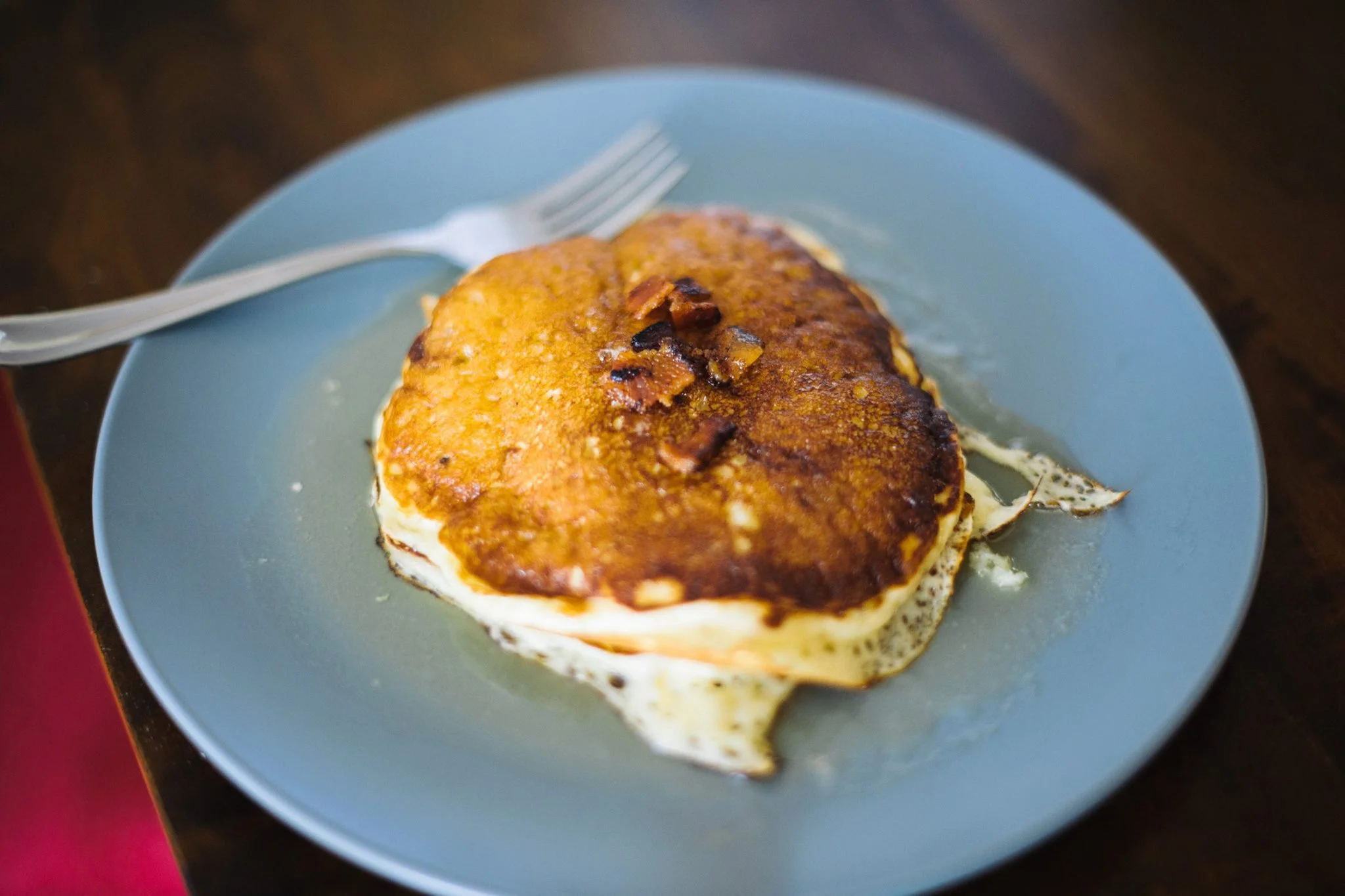 Bacon Pancakes With Maple Bourbon Sauce