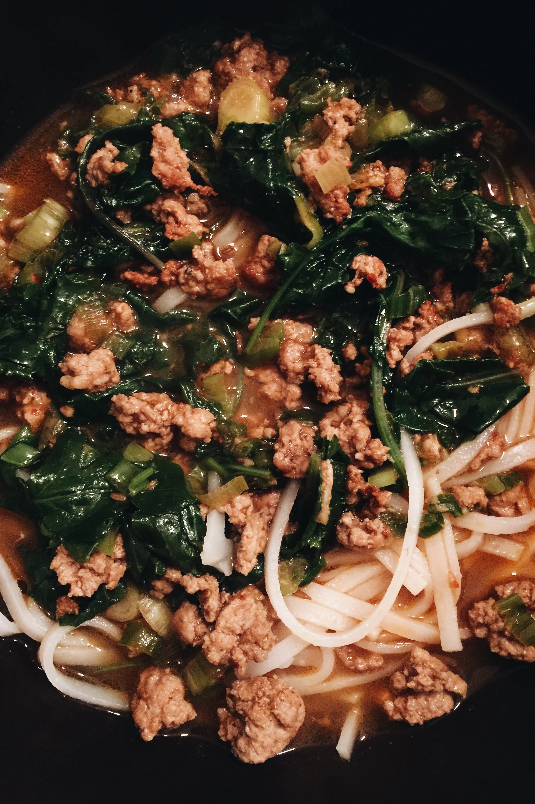 Spicy Pork and Mustard Green Soup