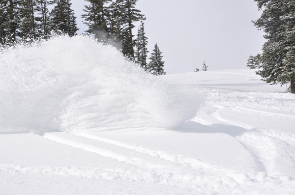 Yes, there is a snowboarder behind that wall. A pow slash from Beaver Creek earlier today