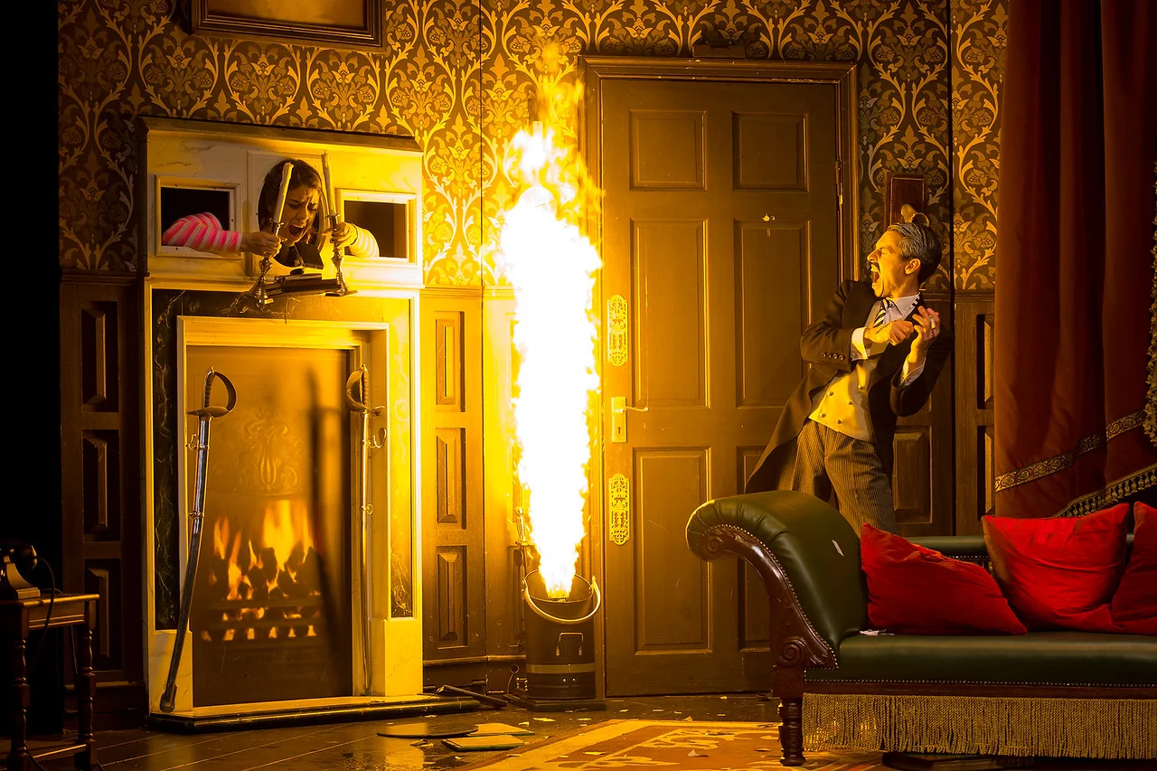 Jonathan Sayer as Dennis the Butler and Nancy Zamit as Annie
