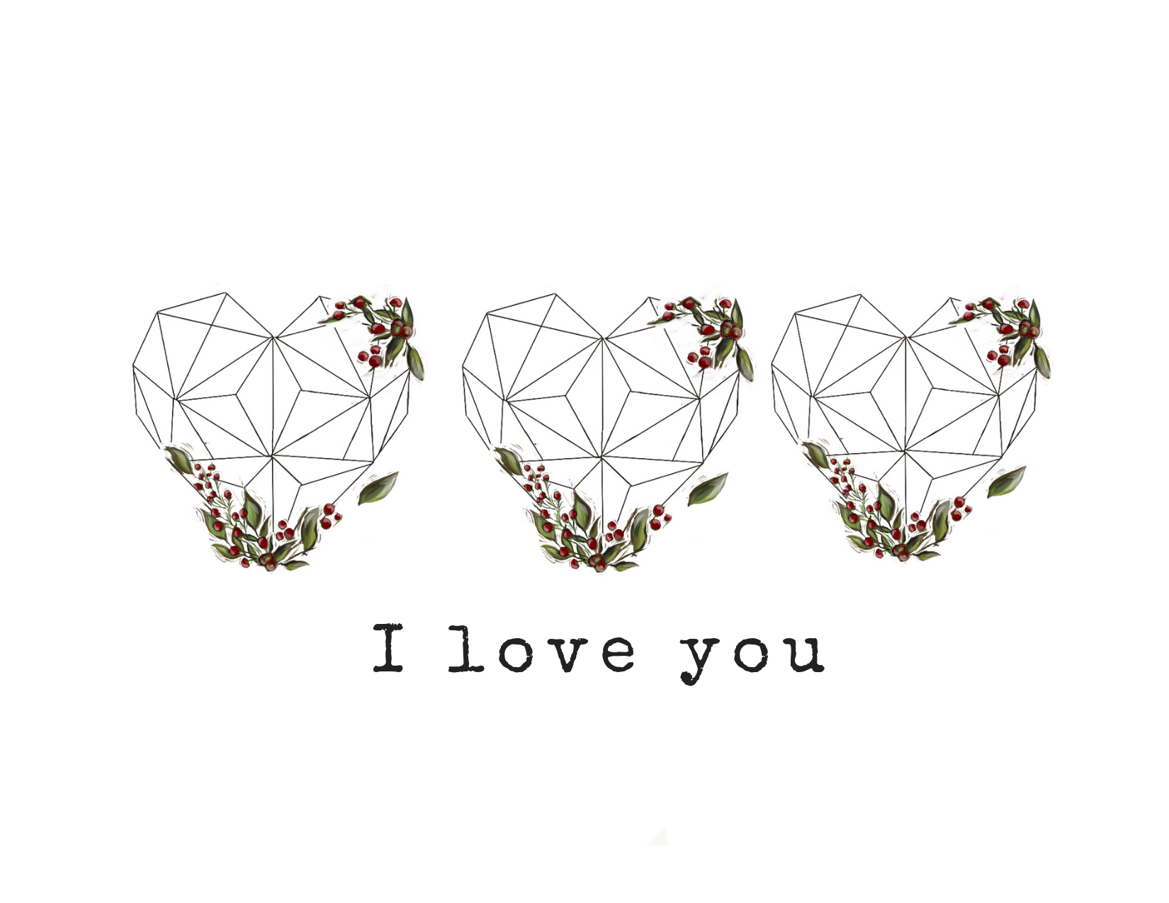 0005 - I love you - Triple Geometric Heart Card.png