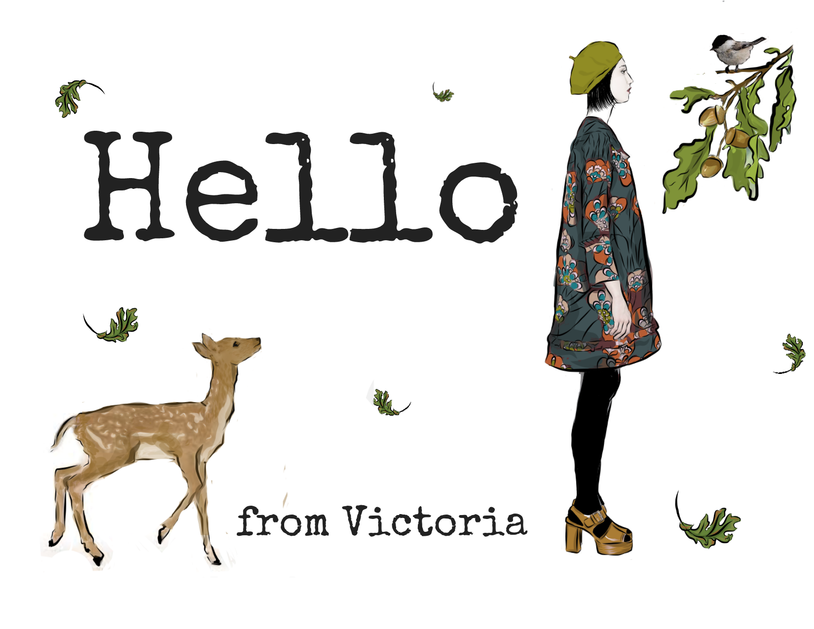 0054 - Hello from Victoria - Girl with Fawn Card.png