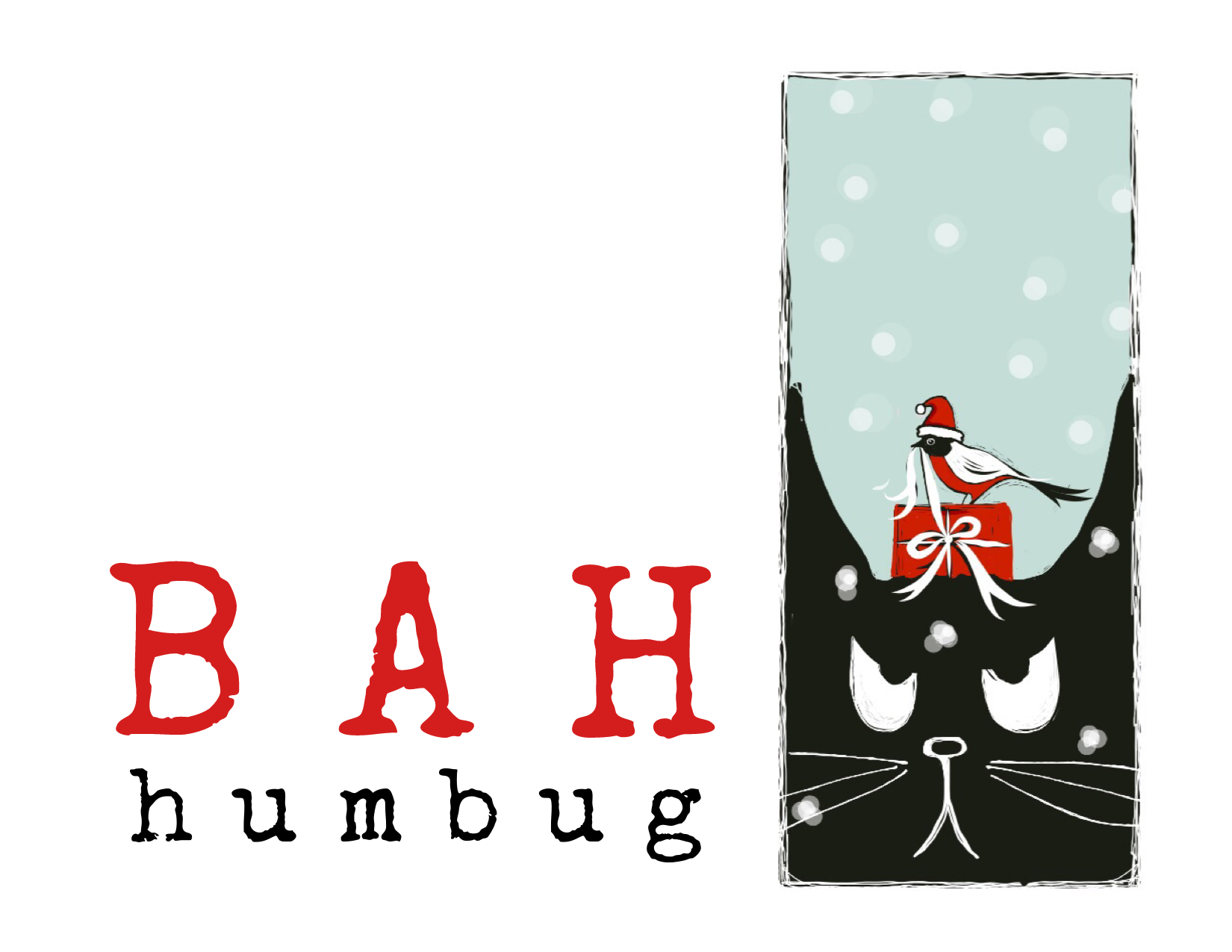 0070 - Bah Humbug Cat - Funny Christmas Holiday Card.png