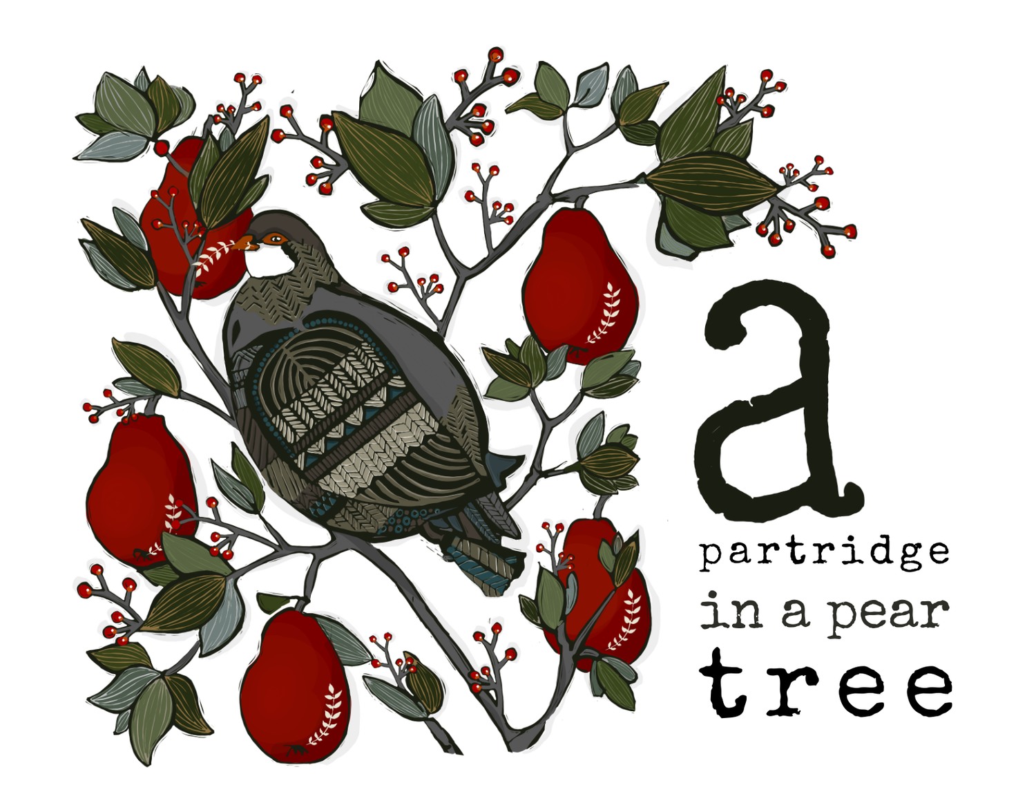 partridge in a pear tree christmas card — newfolk&cabin partridge in a pear