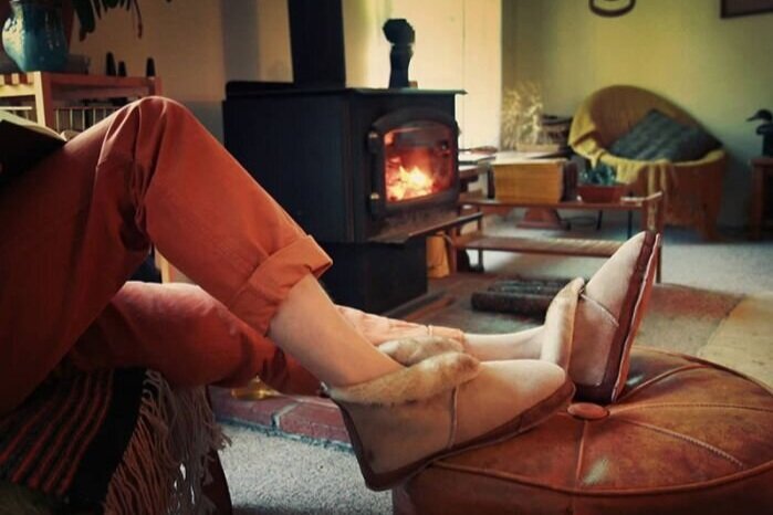 Fireside Sheepskin Slippers with Suede Leather Soles