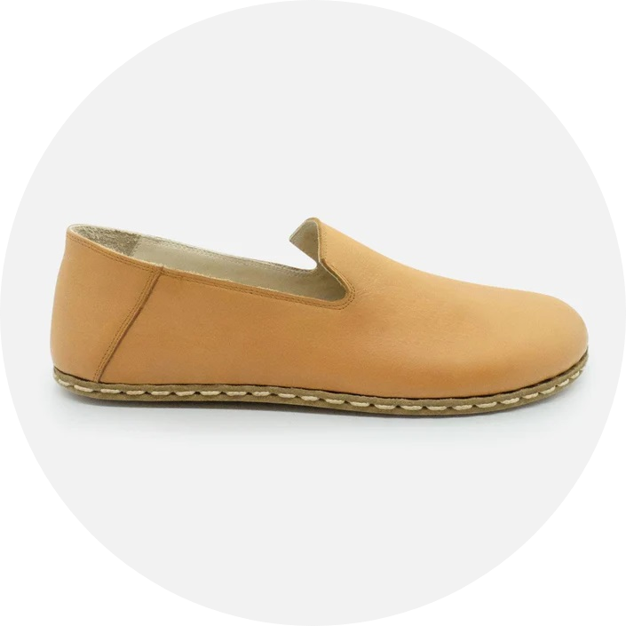 Sand Casual Clay Leather Slip On Grounding Shoes