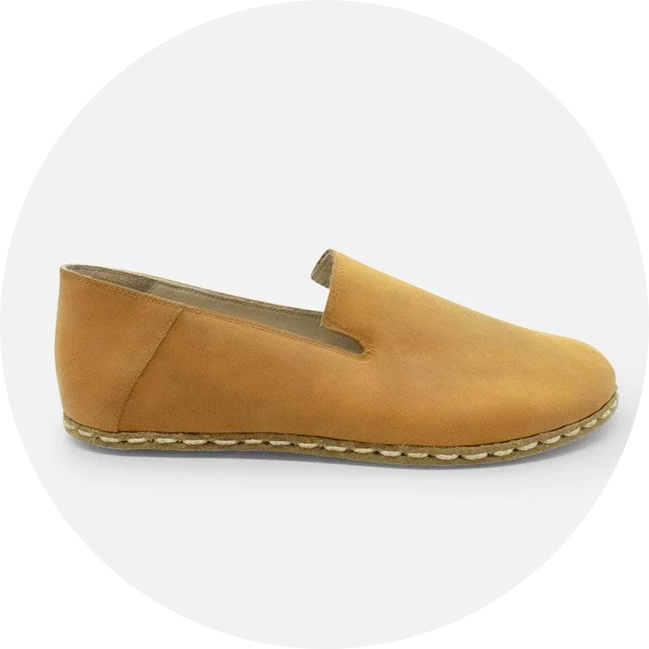 Crazy Horse Casual Clay Leather Earthing Slip Ons
