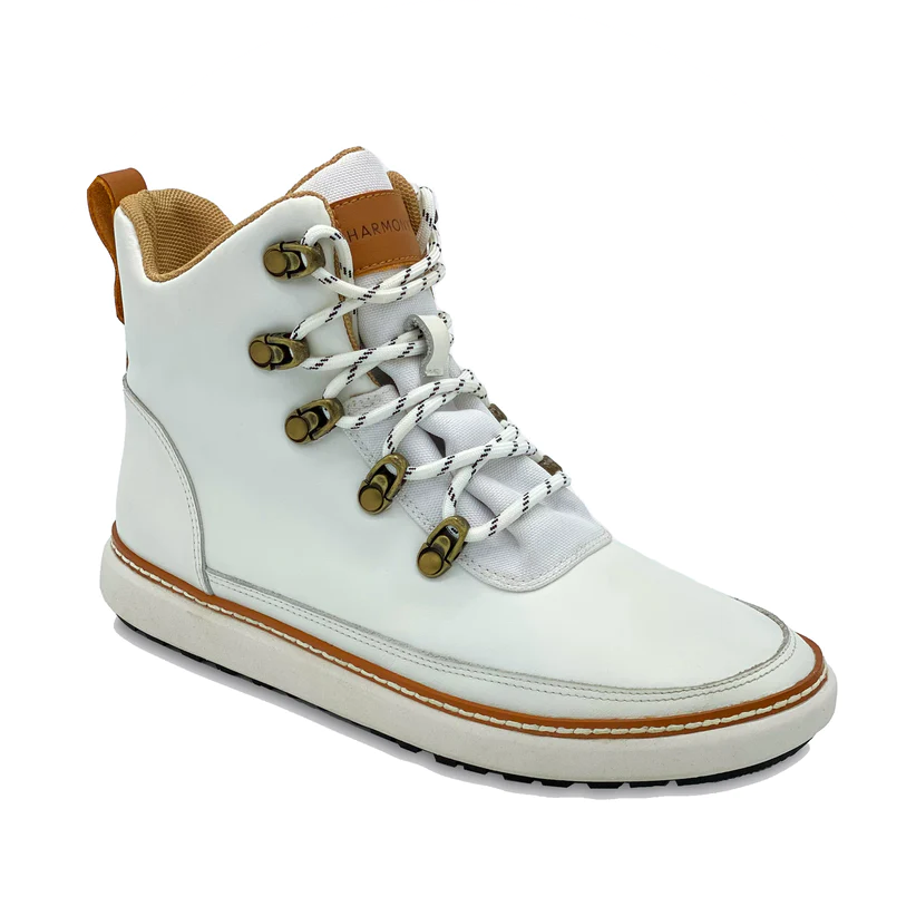 White Leather High Top Grounding Shoe