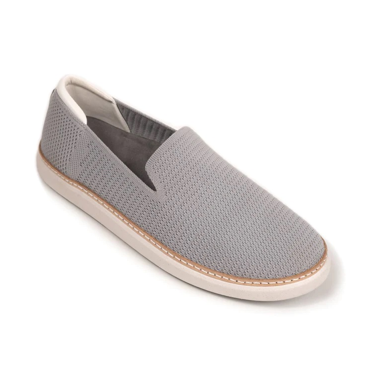 Grey Bamboo Knit Slip On Grounding Shoe