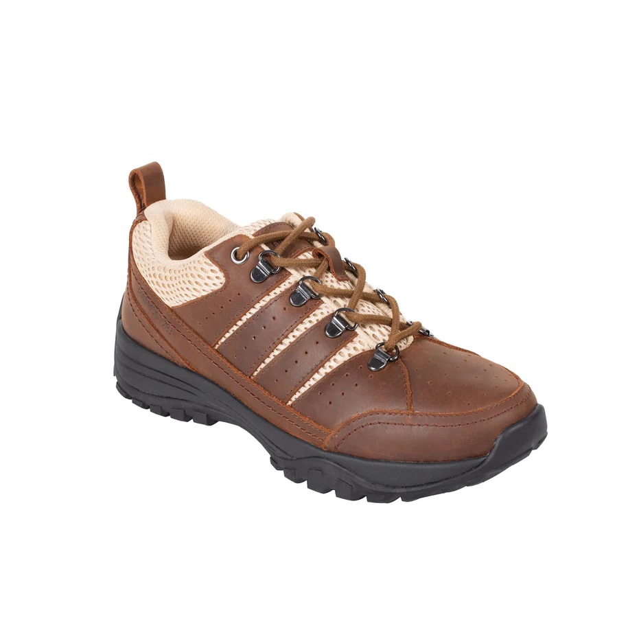 Brown Leather and Creme Mesh Grounded Trail Shoe