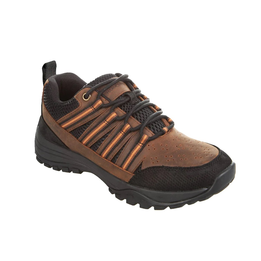 Brown Leather and Black Mesh Grounding Trail Shoe