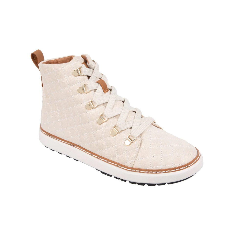 Melissa Quilted Gold Creme Suede Grounded High Top