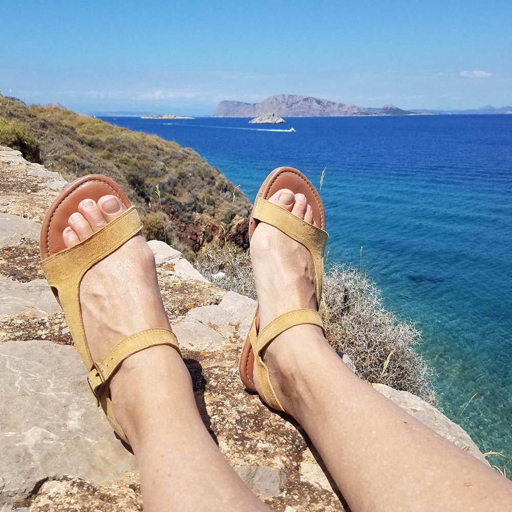Canary Retro Suede and Leather Grounding Sandals
