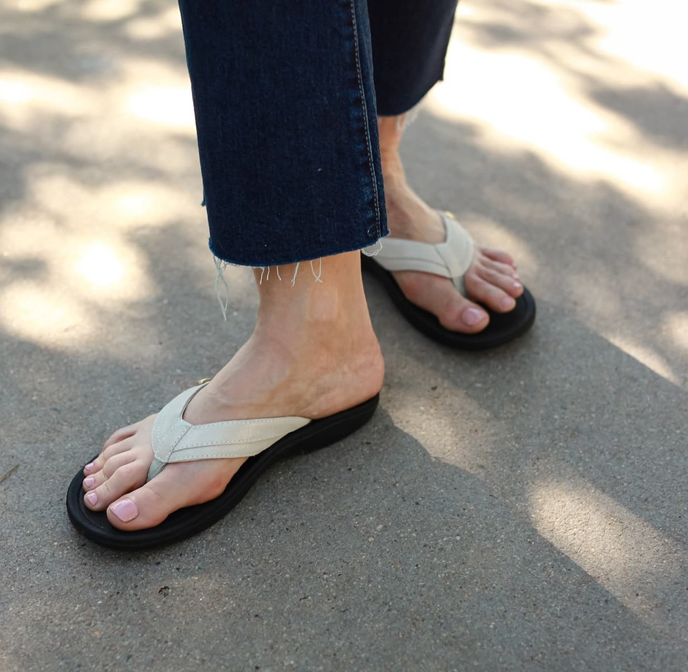 Gold Creme Suede Grounded Sandal