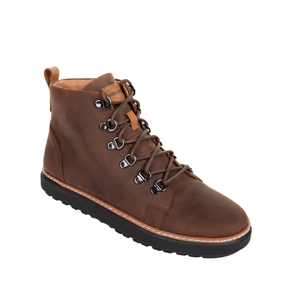 Brown Leather High Top Grounding Shoe