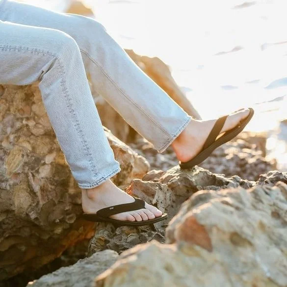 Black Suede Grounding Sandals