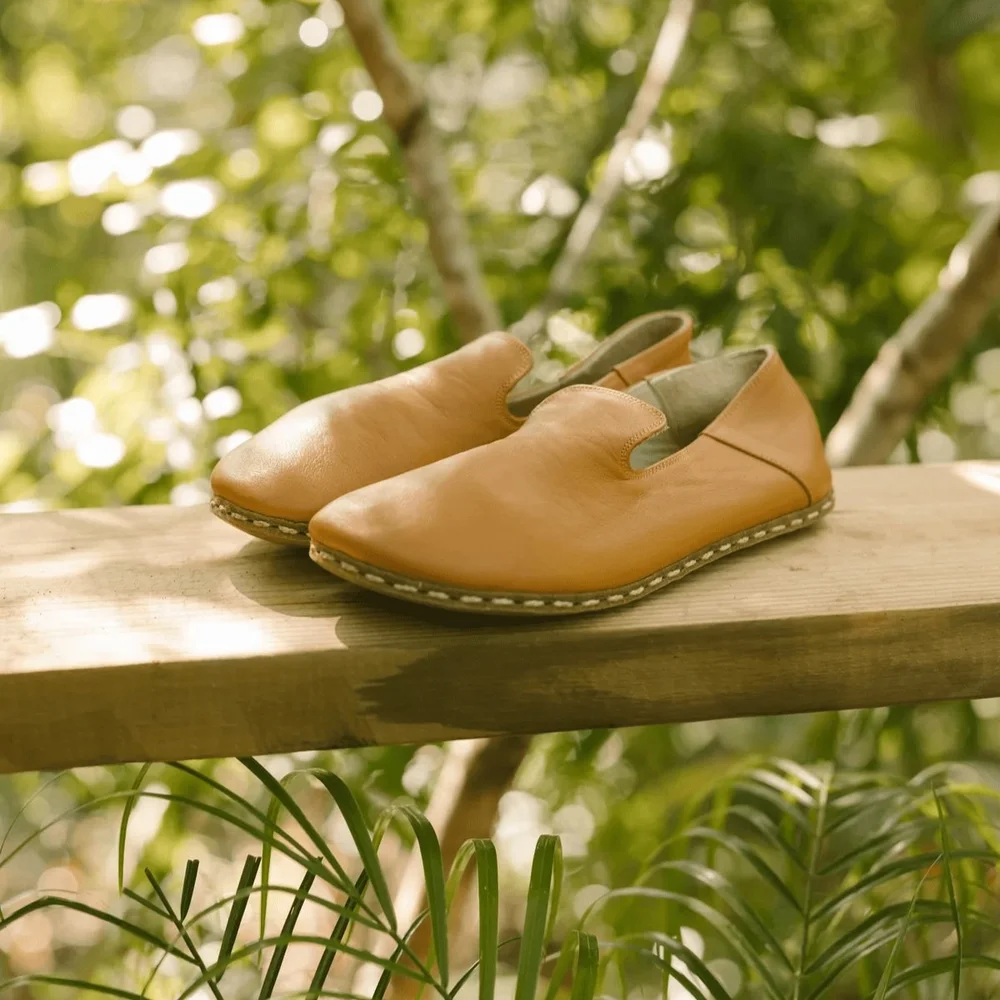 Men's Slip-On Leather Grounding Shoes with Copper
