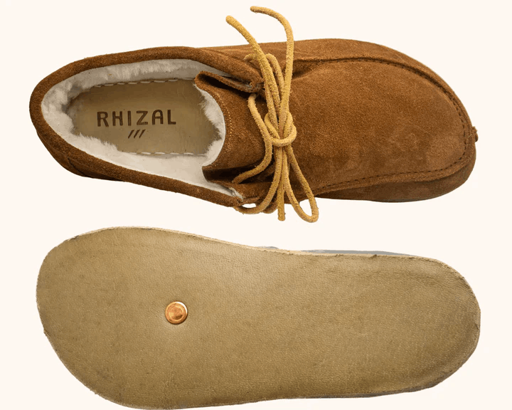 Mocha Suede Sheepskin Lined Grounding Shoe