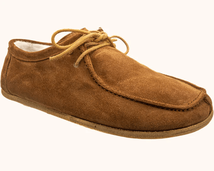 Mocha Suede &amp; Sheepskin Miro Grounding Shoe