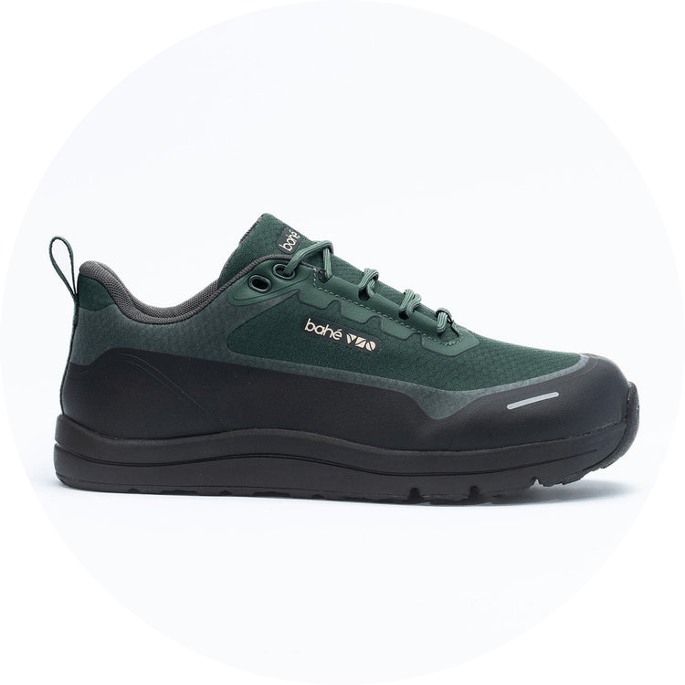 bahe evergreen rewild endurance barefoot grounding style sneaker with thickly cushioned sole side view