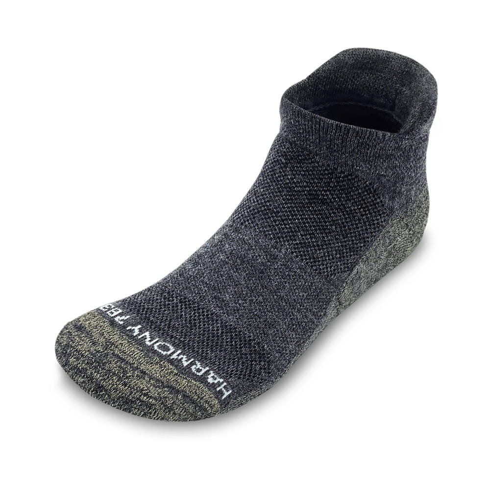 Low-Cut Gray Merino Wool Grounding Socks