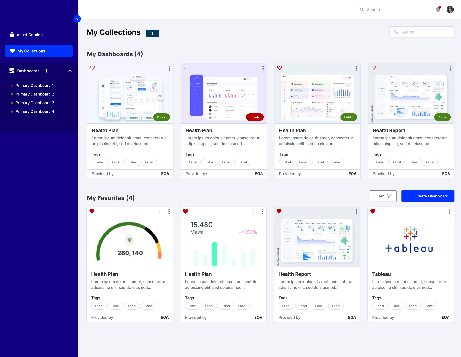 Internal Dashboard: Collections