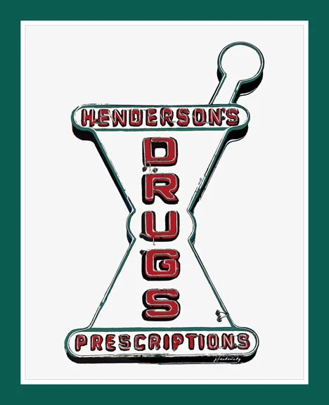 10103 - Henderson's Drugs sign