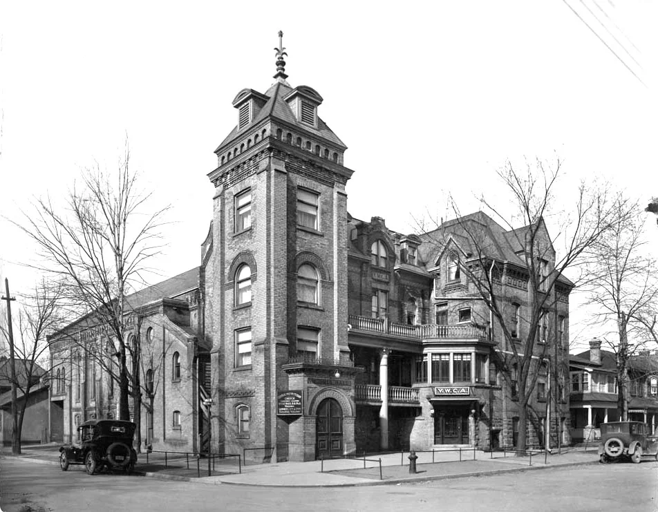 YWCA on Wellington Street at George Street. Site of the Brantford City Hall. Image courtesy of the Brant Historical Society
