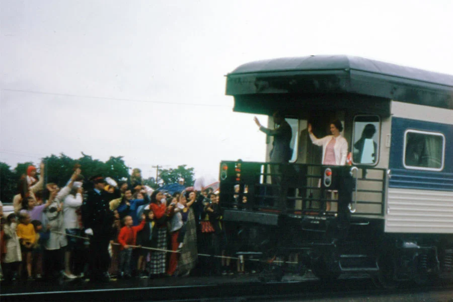 Royal Visit. Between 25-June-1973 and 5-July-1973 Queen Elizabeth and Prince Philip toured Canada, visiting Prince Edward Island on the centenary of PEI’s entry into Confederation, the tercentenary of Kingston which was established as Fort Cataraqui in 1673, and Regina, on the occasion of the 100th anniversary of the RCMP. On 28-June-1973 the train carrying the Queen and Prince passed through Brantford. The train did not make a stop in Brantford.