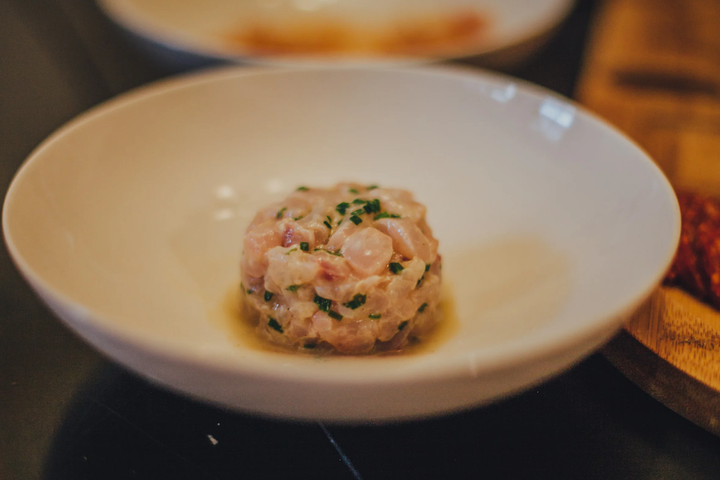 Ceviche made with freshly-caught red snapper.