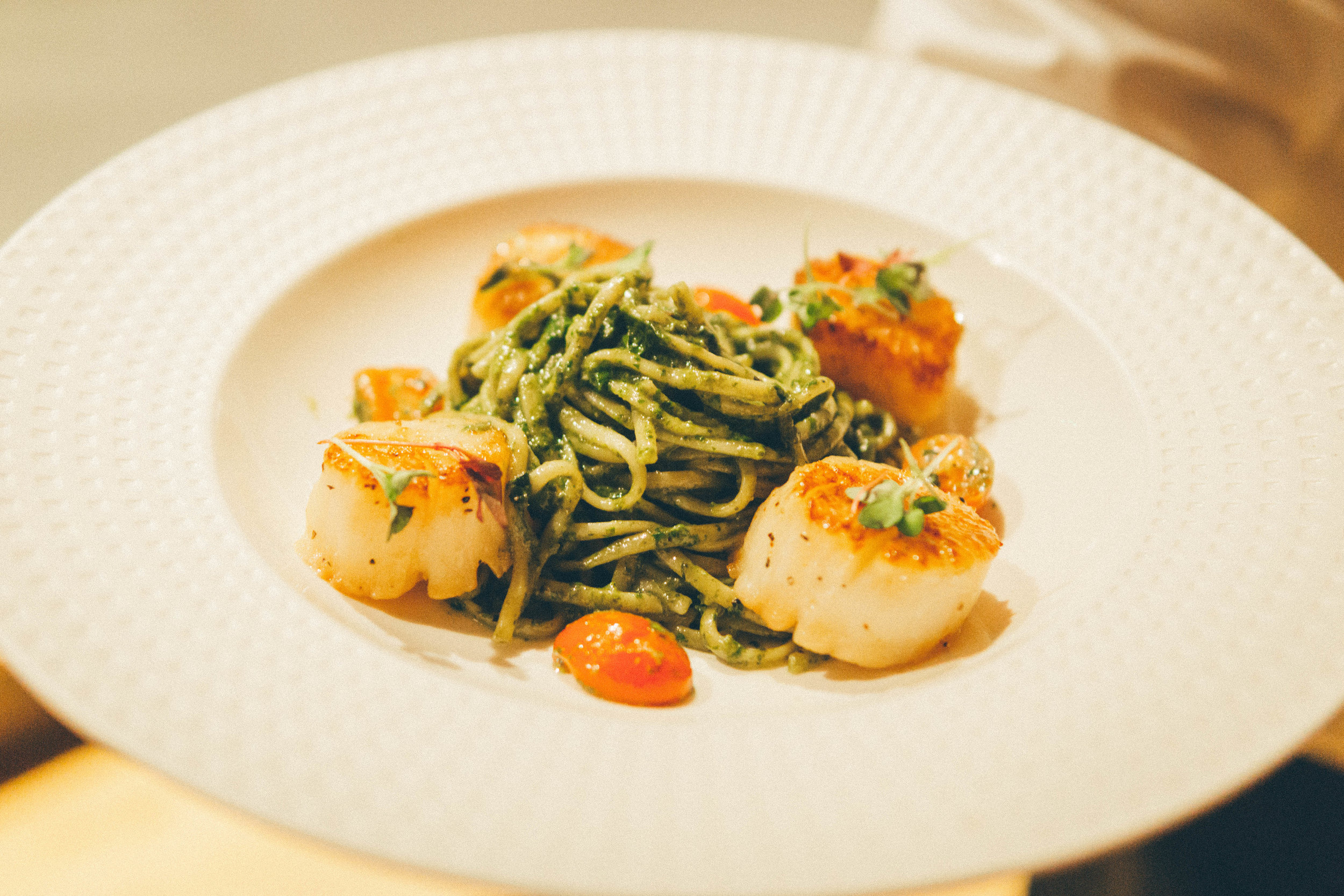 Linguine Pesto & Scallops: Genoa Basil Pesto