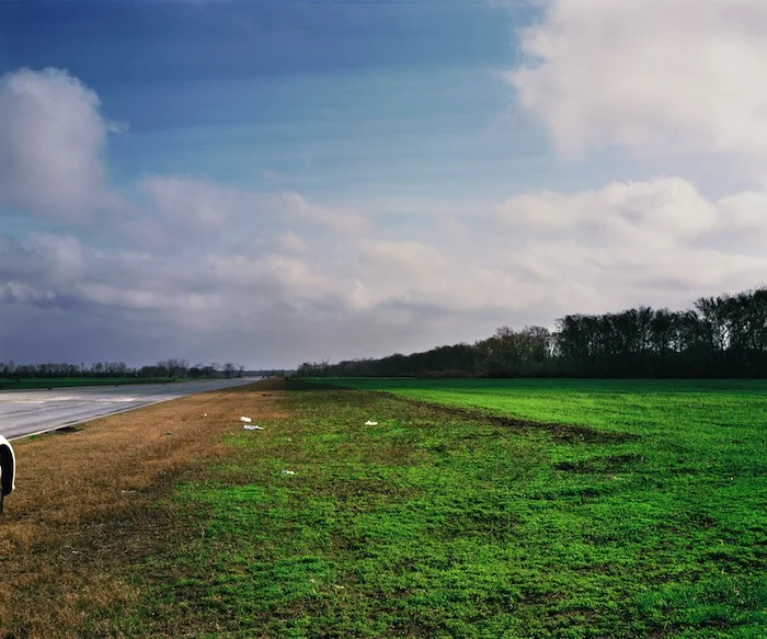 New Road and Cane Field with Clouds, Baton Rouge LA 2009 