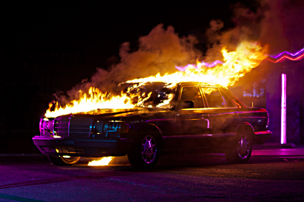 Burning car