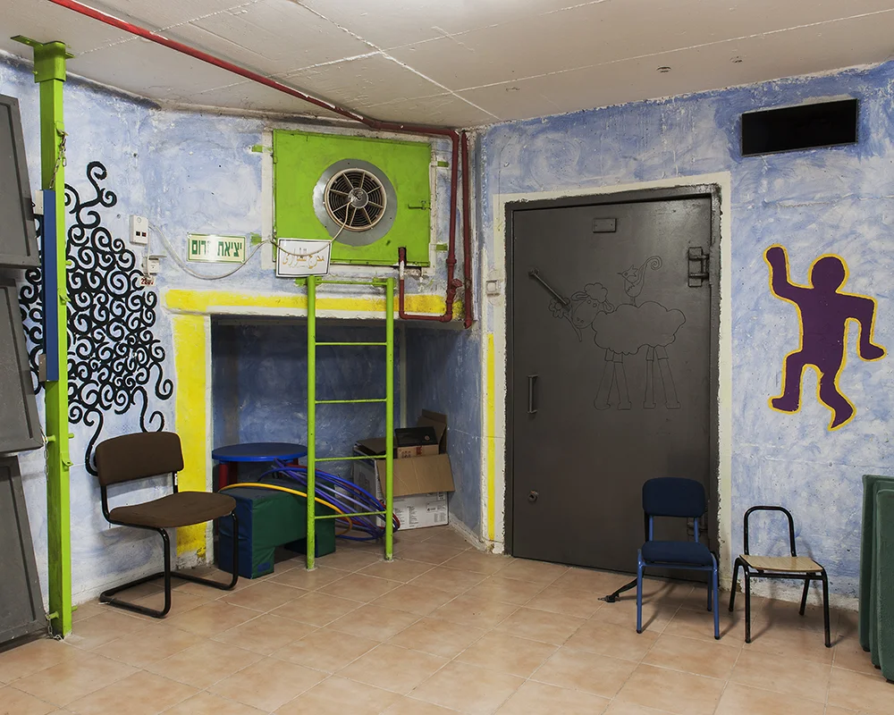 Bomb shelter inside of a primary school in the Druze village of Hurfeish in the Galilee.