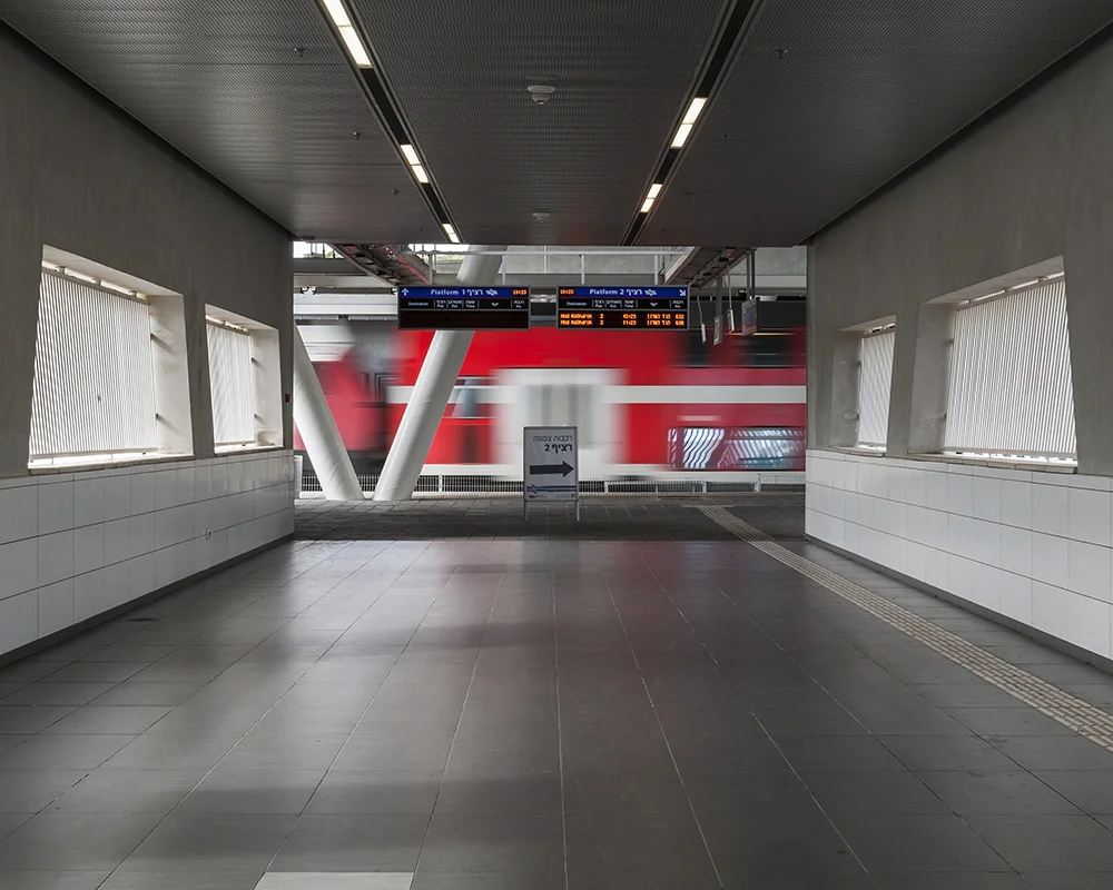 Main train station in Sderot, built to withstand incoming rocket fire from Gaza.