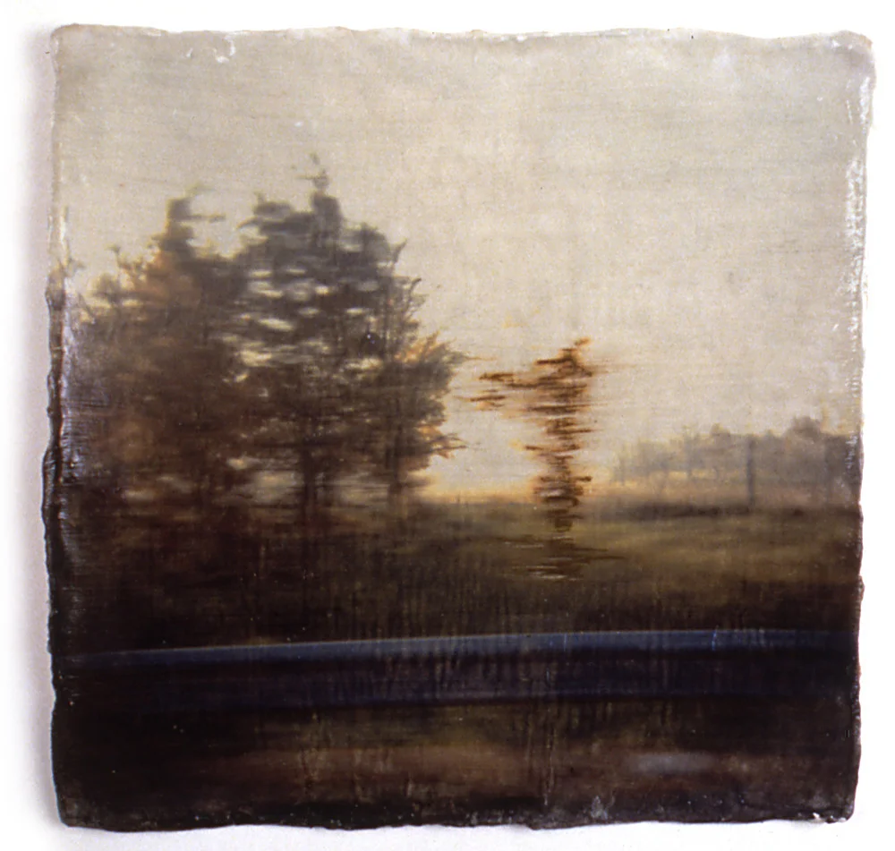 <name deleted>, 1999, mixed media on rice paper, 9.5” x 9.5” private collection