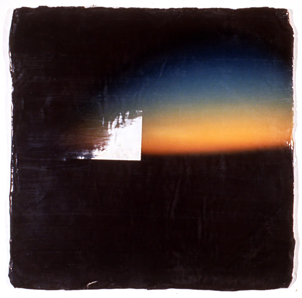 <name deleted>, 1999, mixed media on rice paper, 9.5” x 9.5” private collection