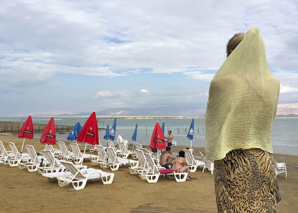 Russian Tourists at Beach Spa, Dead Sea