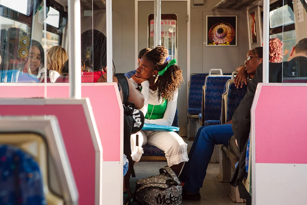 Girls on the train, Hackney Central, 2008