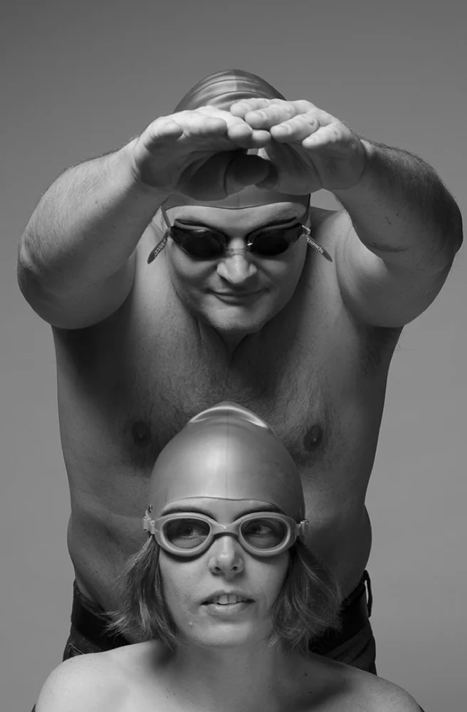 Artist portrait for Jacinda Russell and Brent Cole’s 2016 exhibition Treading Water Photo credit: Serena Nancarrow