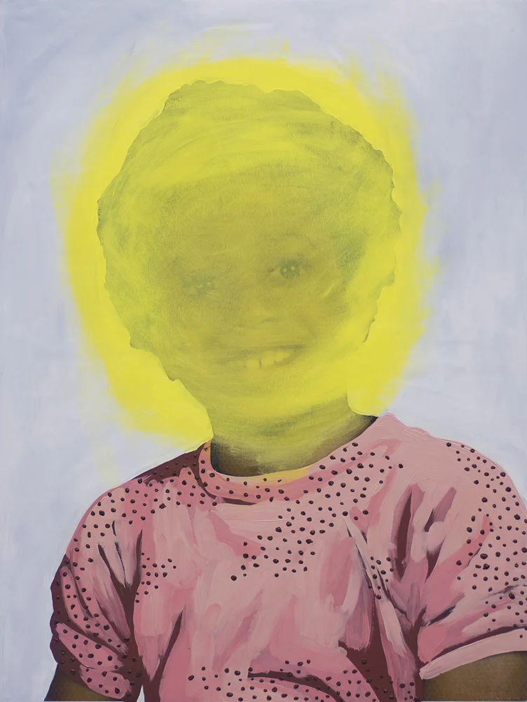 Title: Untitled (8 yrs of age 12-22-75 Kee) Size: 24”x18” Medium: Oil on archival print mounted to panel Date: 2016